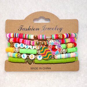 Easter Stretch Bracelet 6PC Set Stackable